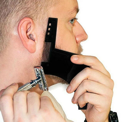 Beard Styling Shaping Template Comb Tool Symmetry Trimming Shaper Stencil - Aimall