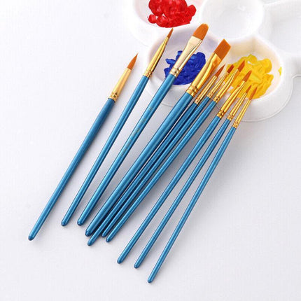 10pcs Artist Paint Brushes Set Painting Tool for Acrylic Oil Watercolour Kit AU - Aimall
