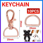 10x 20MM Lobster Clasp Swivel Trigger Clip Keychain Snap Hook Key Ring Rose Red - Aimall