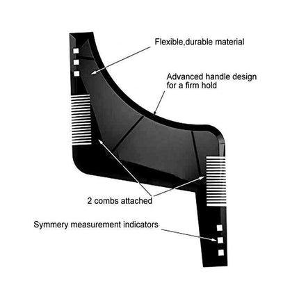 Beard Styling Shaping Template Comb Tool Symmetry Trimming Shaper Stencil - Aimall