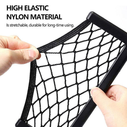 2x Medium Car Mesh Storage Holder Adhesive Net Pocket Phone Bag Card Black Truck - Aimall