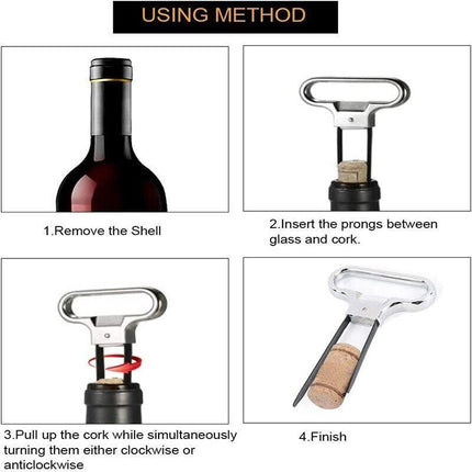 Wine Bottle Opener Cork Puller Damaged Cork Remover Chrome Sheath AU Stock - Aimall