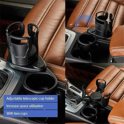 Adjustable 2in1 Car Seat Cup Holder Water Bottle Drink Coffee Cleanse Storage AU - Aimall