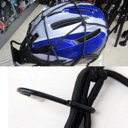 Motorcycle Bungee Cargo Net Helmet Mesh Bike Hold Down Accessories 6 Hooks - Aimall