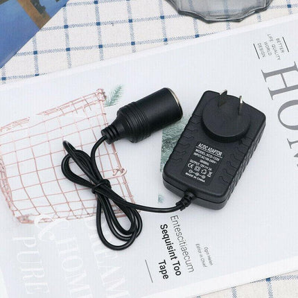 240V Mains Plug to 12V Socket Adapter Car Cigarette Lighter Power Converter PC - Aimall