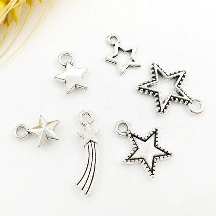 80PCS Mixed Tibetan Silver Charms Pendants Jewelry Making Findings DIY Craft - Aimall
