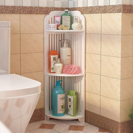 3 Tiers Bathroom Cabinet Corner Shelf Toilet Shower Cupboard Storage Rack AU - Aimall