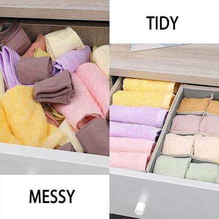 4 PCS/Set Foldable Storage Drawer Organizer Bra Underwear Closet Divider Kit New - Aimall