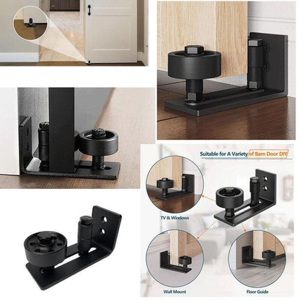 Barn Door Hardware Bottom Floor Guide Stay Roller Adjustable Wall Sliding Tool - Aimall
