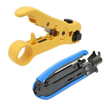 RG6 RG11 RG59 F Type Compression Coax Coaxial Cable Crimper Stripper Tool Kit AU - Aimall