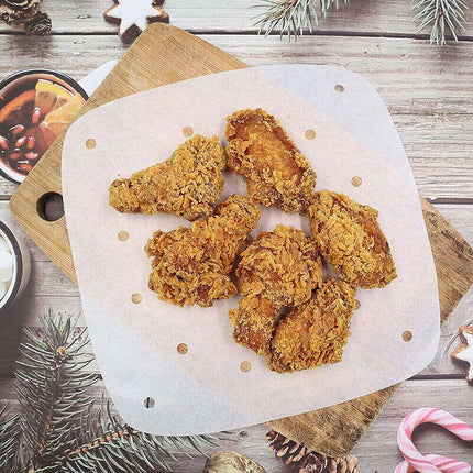 100PCS Air Fryer Liners 8/9 " Perforated Parchment Paper, Square Non-stick NEW - Aimall