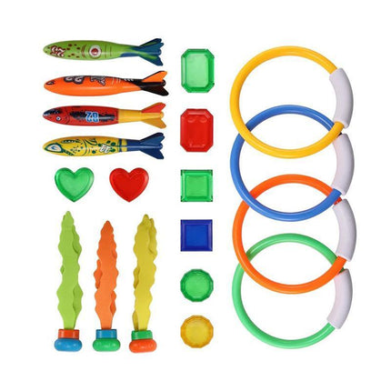 Underwater Swim Pool Diving Toys Summer Swimming Dive Toy Sets Water RIng Sticks - Aimall