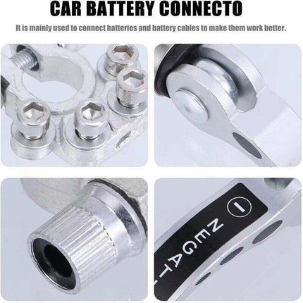 2x 12V 4Way Battery Terminals Connectors Clamp Car Van Caravan Positive Negative - Aimall