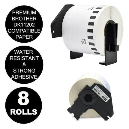 8 Rolls Compatible Brother DK-11202 White Label for QL-570 QL-700 62x100mm PP500 - Aimall