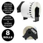 8 Rolls Compatible Brother DK-11202 White Label for QL-570 QL-700 62x100mm PP500 - Aimall