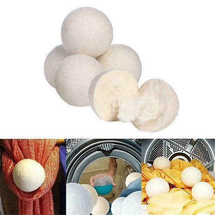 6PCS Wool Dryer Balls 100% Natural 7CM Hand Made Engergy Saving 1000 Loads AU - Aimall