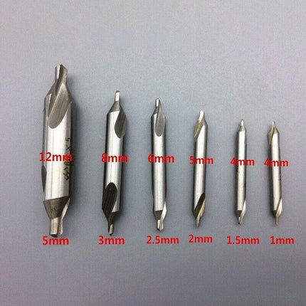 6PCS Combined Center Drill Countersink Bit Lathe Mill Tackle Kit High Speed AU - Aimall
