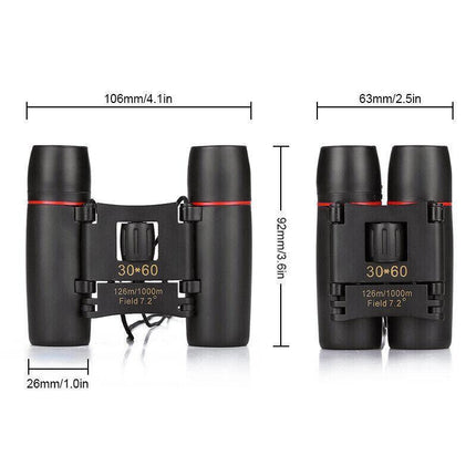 New Day Night Vision Binoculars 30 x 60Outdoor Travel Folding Telescope Stock - Aimall