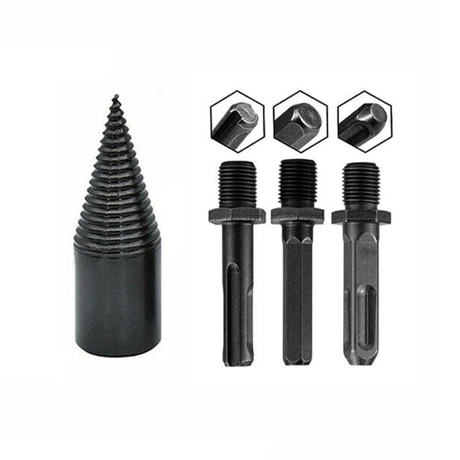 32-42mm High Speed Twist Firewood Drill Bit Wood Splitting Splitter Cone Driver - Aimall