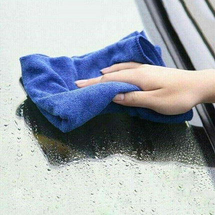 50PCS Blue Microfibre Cloths Car Cleaning Cloth Detailing Towels Washing Duster - Aimall