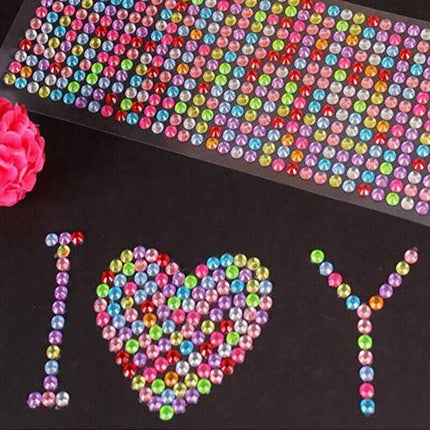 [504pcs] 6mm Acrylic Rhinestone Gems Self Adhesive Sticker Crystals Craft Decal - Aimall
