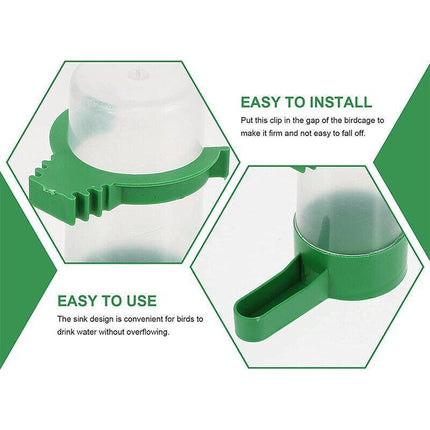 4Pcs/Set Drinker Food Feeder Water Clip For Cage Bird Parrot Cockatiel Budgie AU - Aimall