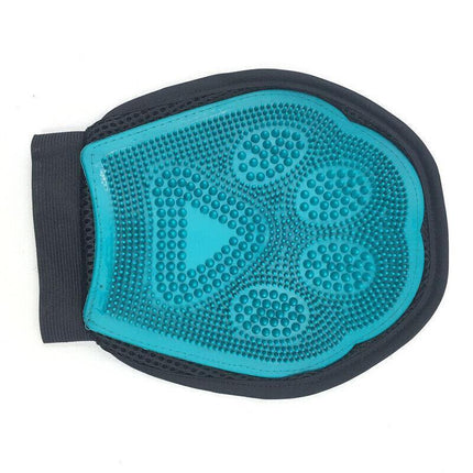 Pet Grooming Glove Luxury Dog Fur Cat Hair Remover 2-in-1 Deshedding Mitt - Aimall