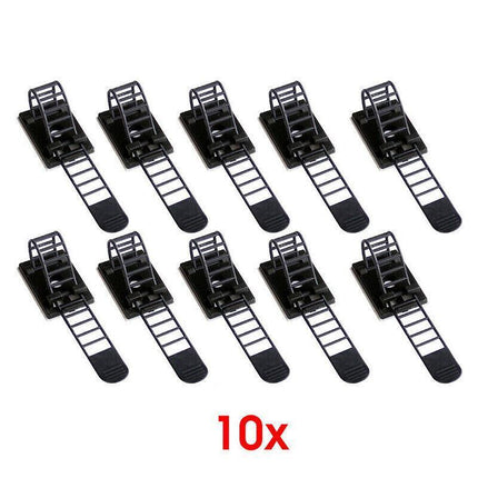 Adjustable Cable Clips Straps Adhesive Cord Management Wire Organizer Black AU - Aimall