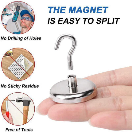 12x Strong Rare Earth Neodymium N38 Magnetic Hanger Holder Magnet Hooks AU 2.0kg - Aimall