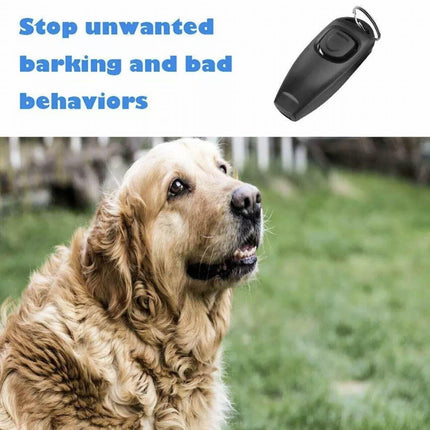 Dog Training Whistle Clicker Combo to Stop Pet Barking Obedience Train Skills AU - Aimall