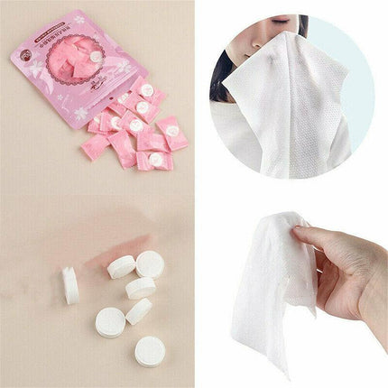 UP 100PCS Disposable Cotton Compressed Washcloth Face Towel Wet Wipe travel AU - Aimall