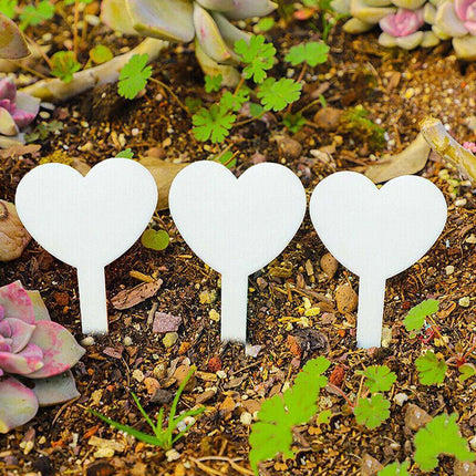 Up to 200X Heart-Shaped Plant Labels Flexible Plastic Garden Tag Nursey Seeding - Aimall