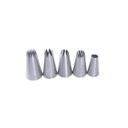 5x Large Cream Icing Piping Nozzles Set Kit Pastry Tips DIY Cake Decorating Tool - Aimall