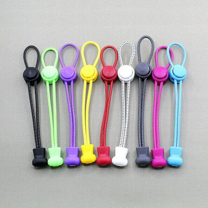 No Tie Elastic Locked Lock Shoelaces Toggle Shoe Laces Sneakers Kids Adults AU - Aimall