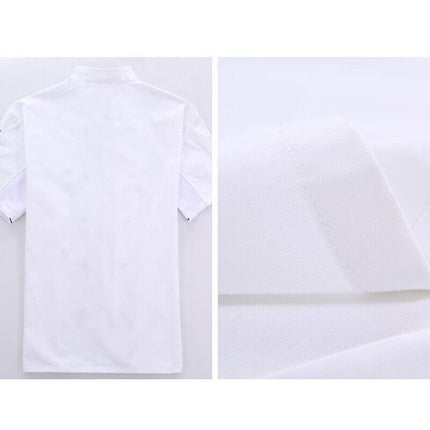 Unisex Mesh Sleeve Chef Coat Jacket Restaurant Hotel Cook Short Clothes Uniform - Aimall