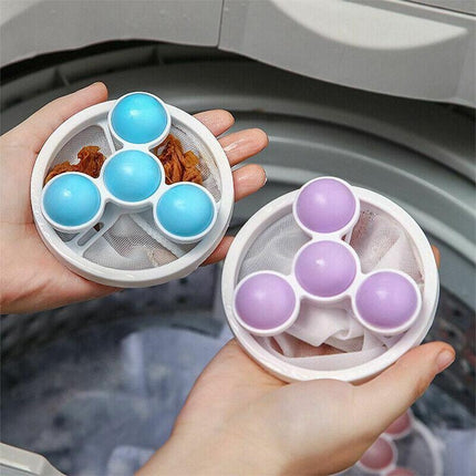 2 PCS Reusable Hair Lint Catcher Removal Net Bag Wash Machine Float Filter - Aimall