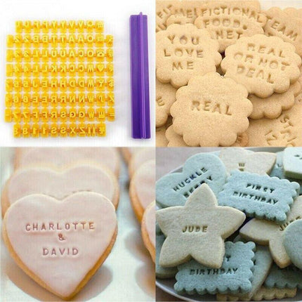 Fondant Cake Alphabet Letter Number Cookies Biscuit Stamp Embosser Molds Cutter - Aimall