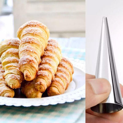 12-20PCS Stainless Steel Bread Baking Tube Cannoli Mold Cream Horn Mould Pastry - Aimall