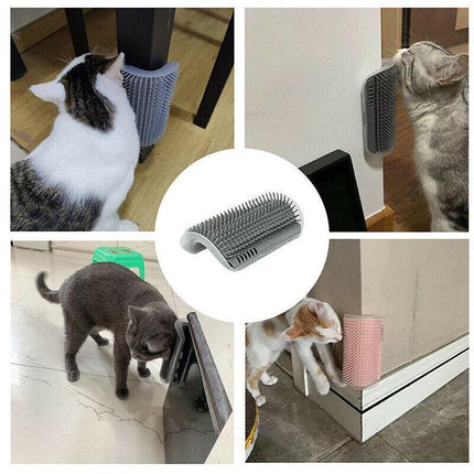 Pet Cat Self Massage Brush Comb Scratcher Wall Corner Self Groomer Grooming Toys - Aimall