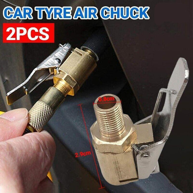 2PCS 8MM Car Tyre Wheel Tire Air Chuck Inflator Pump Valve Clip Connector Adapte - Aimall