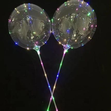 6 Sets 22cm LED Light Up BoBo Balloons Party Birthday Transparent Bubble Balloon - Aimall