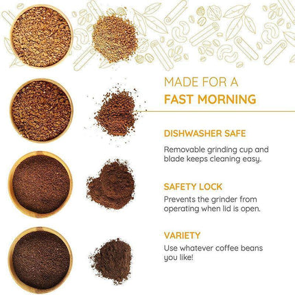 Electric Coffee Grinder Nut Bean Spice Milling Stainless Steel Grinding Machine - Aimall