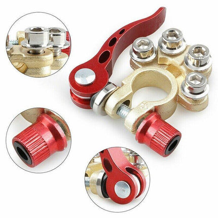 2PCS 4-Way Positive Negative Battery Terminal Connectors Clamp Car Van Caravan - Aimall