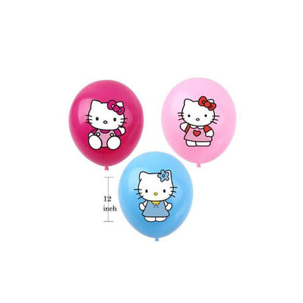 Happy Birthday Cute Hello Kitty Balloon Banner Flag Light Tinsel Curtain Party - Aimall