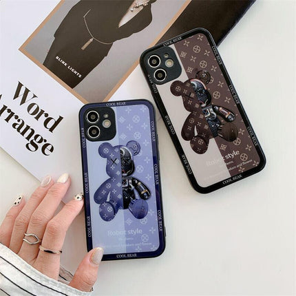 For iPhone 13 Pro Max 12 11XS XR Luxury Cool Bear Shockproof Glass Case Cover AU - Aimall