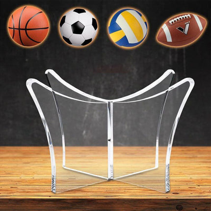 7.5CM Clear Acrylic Ball Stand Holder Display Rugby Basketball Football Soccer - Aimall