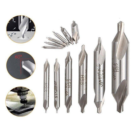 6PCS Combined Center Drill Countersink Bit Lathe Mill Tackle Kit High Speed AU - Aimall