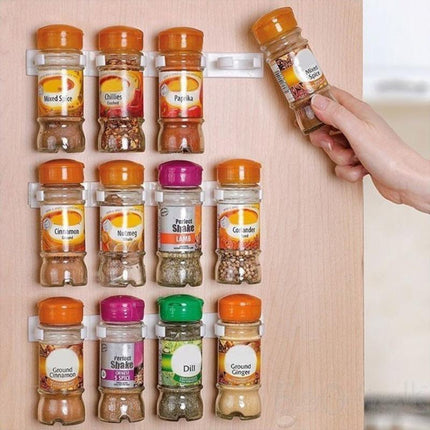 2PCS Kitchen Spice Gripper Strip Jar Rack Organiser Storage Holder Wall - Aimall