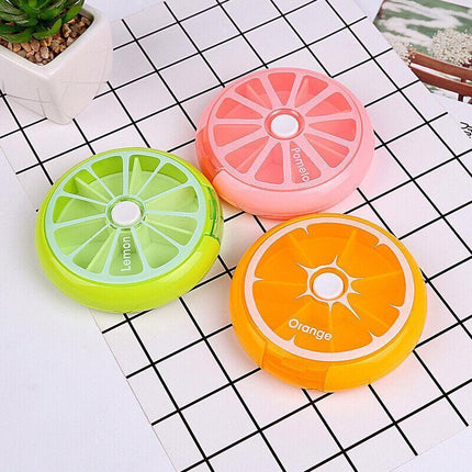 Weekly 7 Day Pill Organiser Case Box Tablet Medicine Dispenser Holder Case Round - Aimall