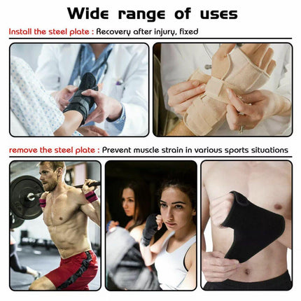 AOLIKES Steel Wrist Support Splint Carpal Tunnel Syndrome Sprain Strain Brace - Aimall
